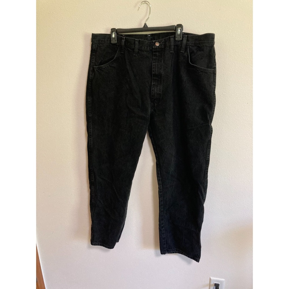 Rustler Black Denim Jeans Size 44x30 Men Straight‎ Pockets